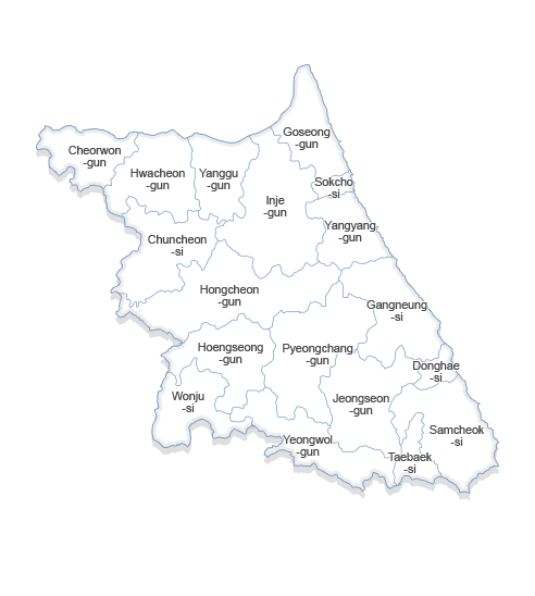 Gangwon 지도