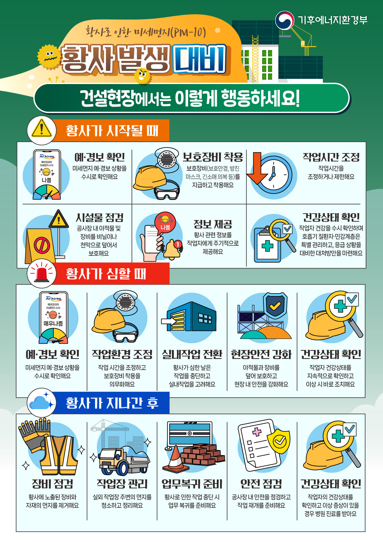 황사 건설현장 대응요령